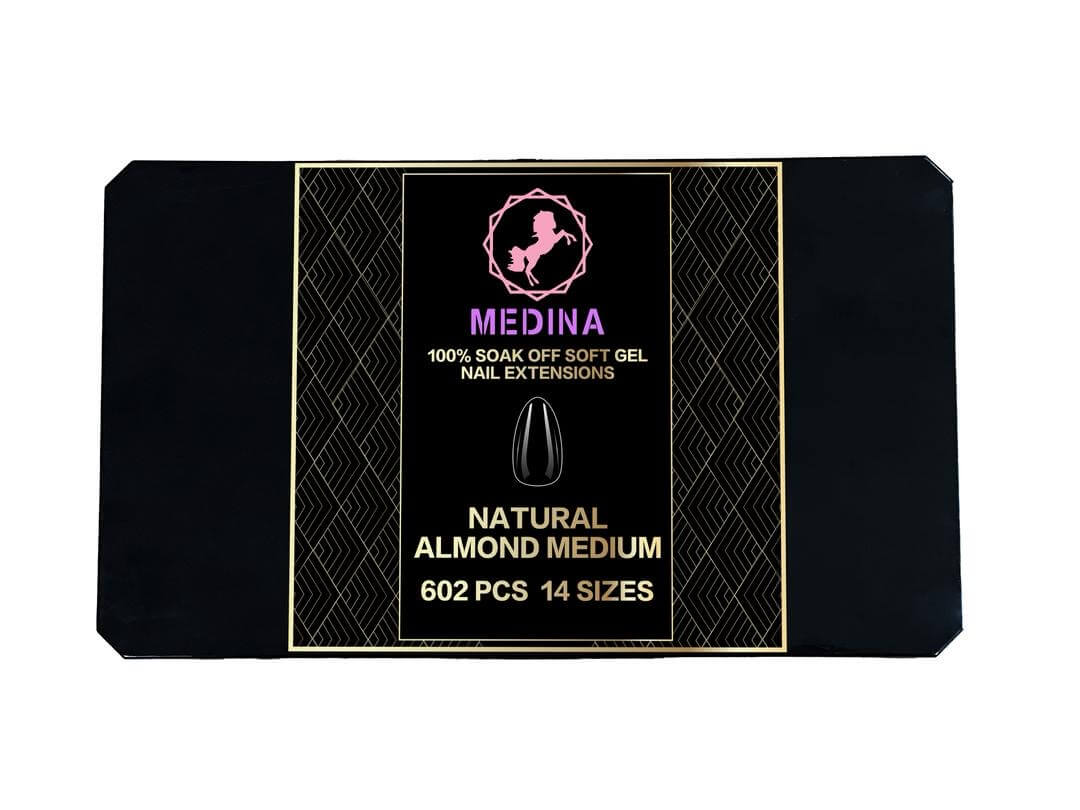Medina - Gel -X Natural Almond Medium Tip Box 602pcs/14sizes