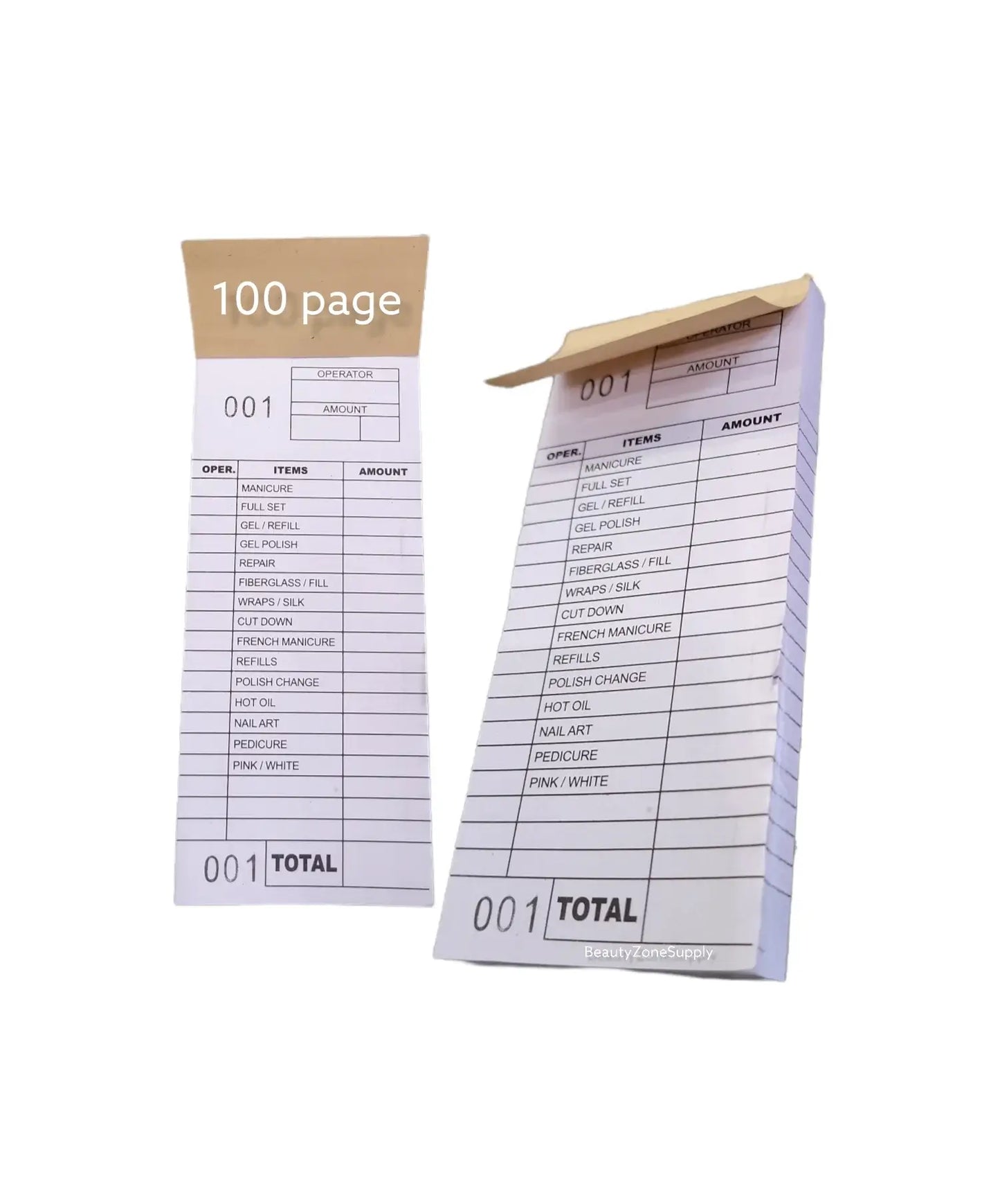 Nail Salon Ticket Check Book 100 Page - Premier Nail Supply