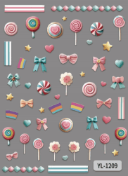 Nail Sticker Lollipop 🍭 and Bow #YL1209