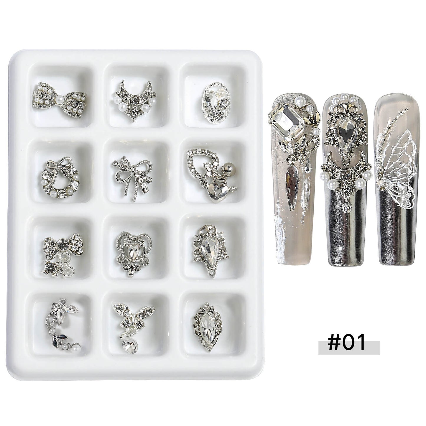 Nail Charm Gold and Silver 12pcs/set - Premier Nail Supply
