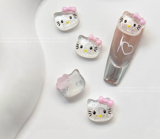 Nail Charm Pink Hello Kitty 2pcs/Bag - Premier Nail Supply