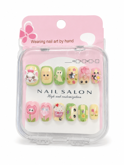 Kids Press on Nails – Cute Fake Nails for Girls | Easy Stick-On Nail Tips #5932-5