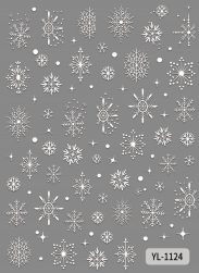 Nail Sticker 5D White Snowflake #YL1124