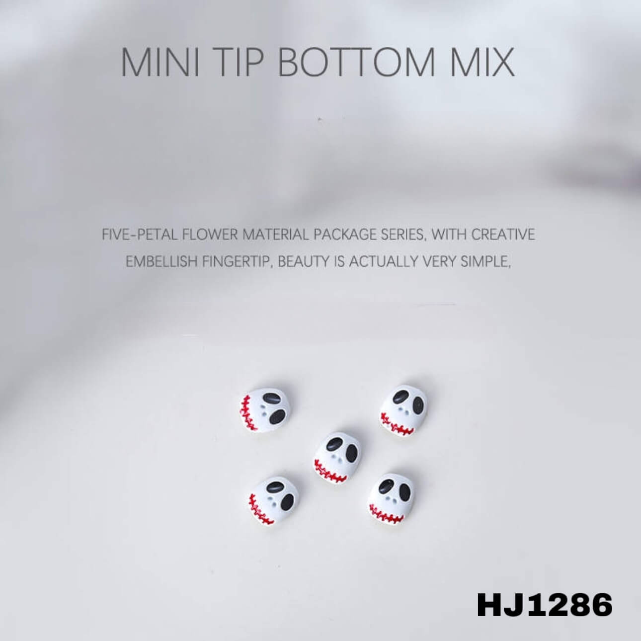 Nail Charm Halloween Skull Mask Face White 10pcs/Bag - Premier Nail Supply