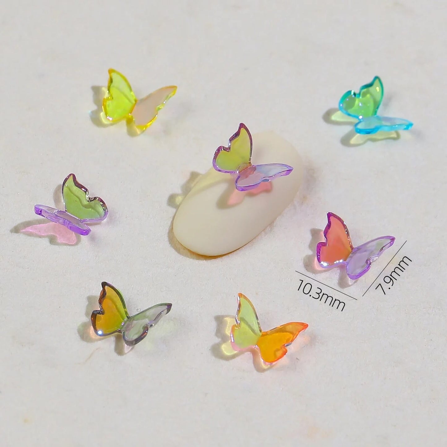 3D Aurora Mix Color Butterfly Nail Charms 24 pcs/Bag - Premier Nail Supply