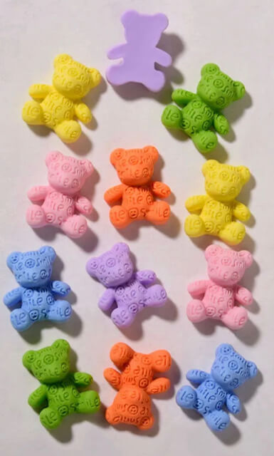 3D Resin Nail Charm Smile Bear 12pcs/bag - Premier Nail Supply