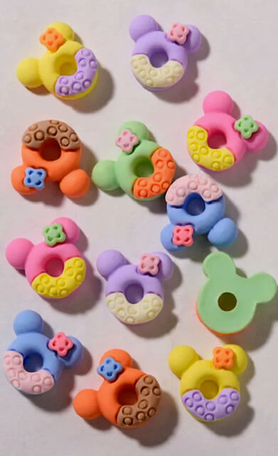 3D Resin Nail Charm Mickey Donut 12pcs/bag - Premier Nail Supply