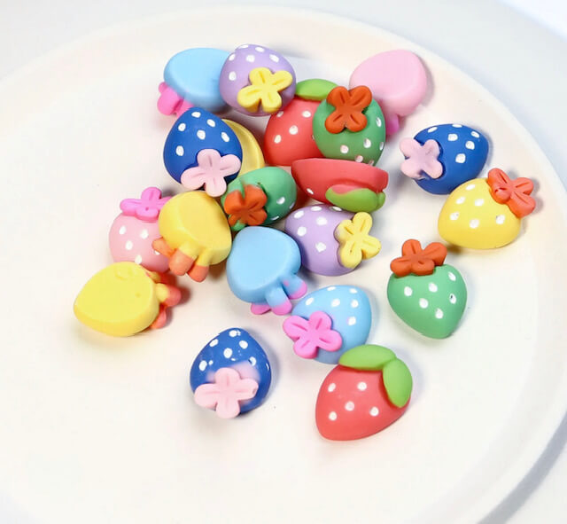 3D Resin Nail Charm Strawberry 12pcs/bag - Premier Nail Supply