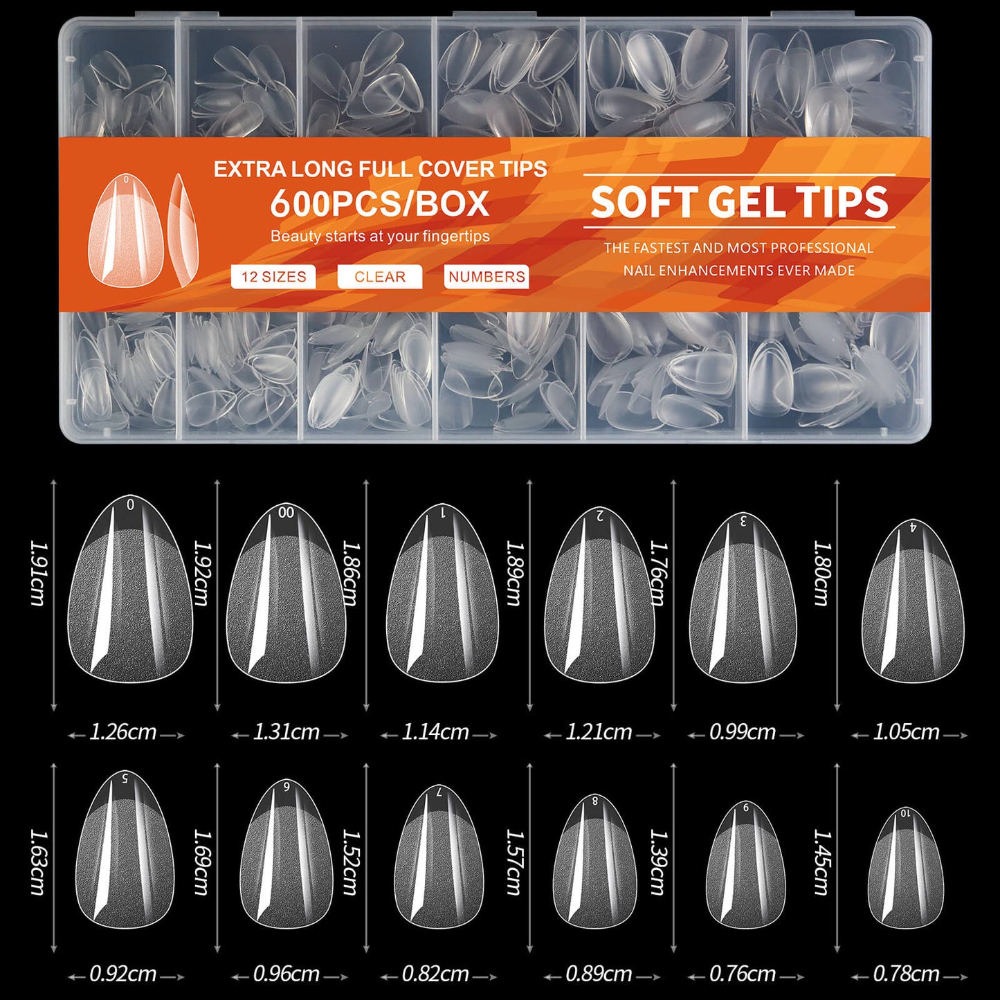 Gel Tip Almond Short 600pcs/Box - Premier Nail Supply