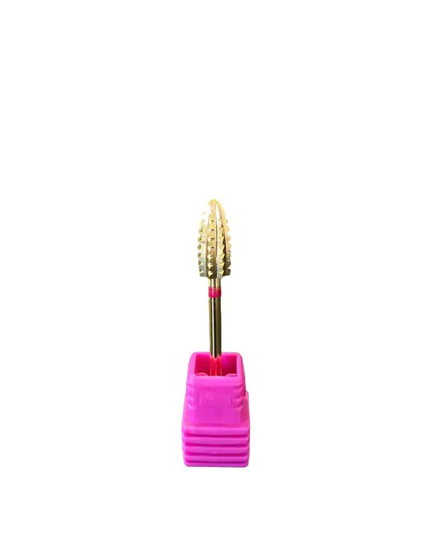 Drill bit 3/32 Flame PVL - 3Xcoarse Gold - Premier Nail Supply