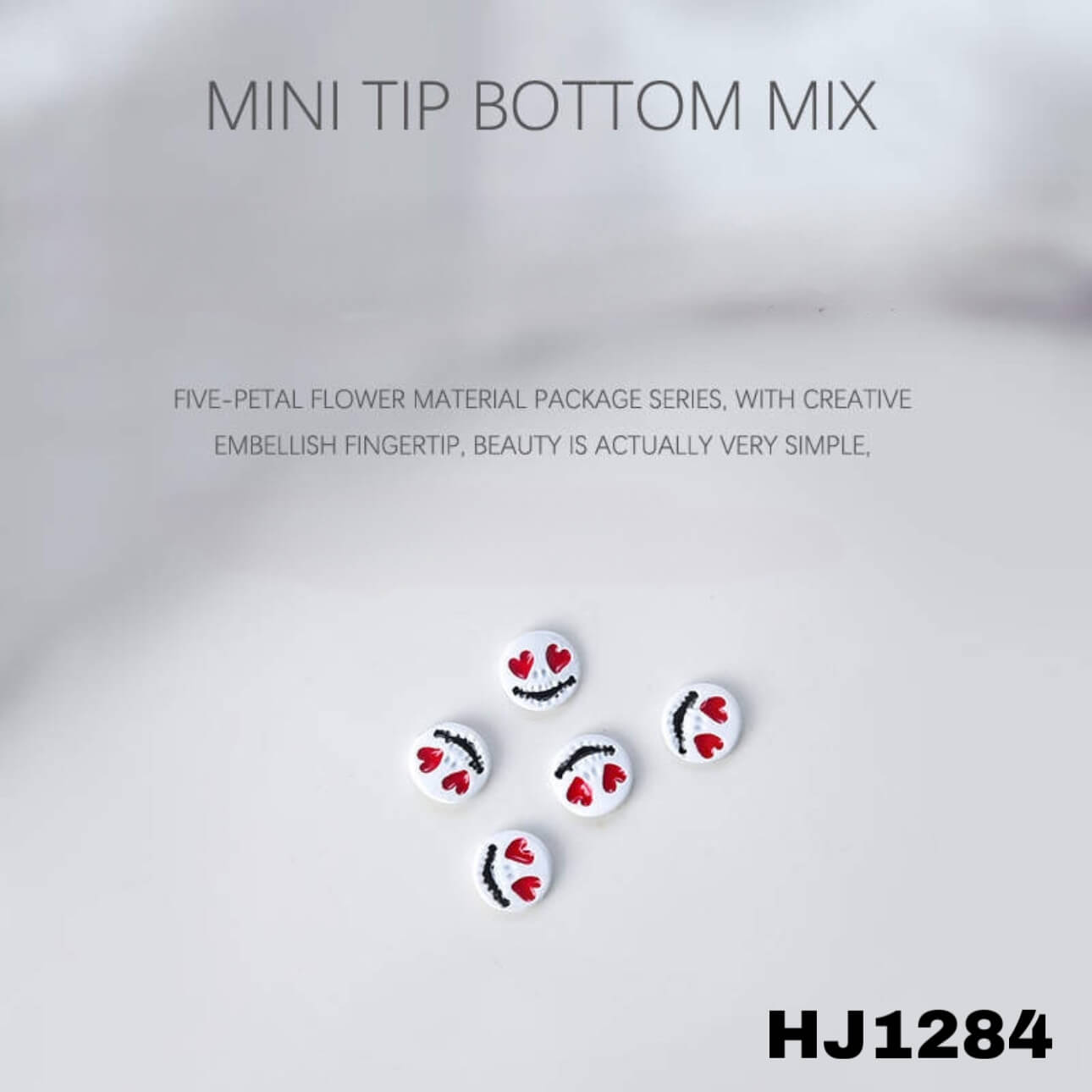 Nail Charm Halloween Skull Happy Face White 10pcs/Bag - Premier Nail Supply