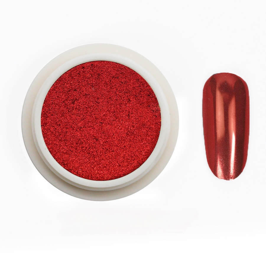 MEDINA Red Chrome Nail Powder #08 - Premier Nail Supply