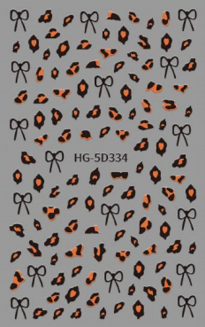 Nail Sticker Leopard Skin with Bows #HG5D334