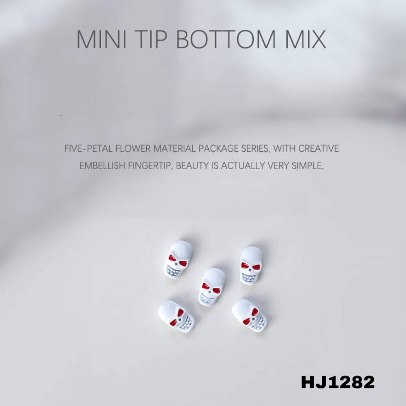 Nail Charm Halloween Skull White 10pcs/Bag - Premier Nail Supply