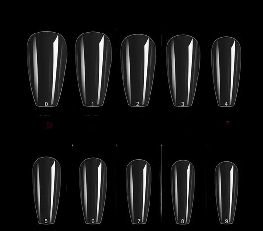 Sofi Art - Gel Tips Coffin Shot Clear 504pcs/size 0-9 - #470234 - Premier Nail Supply