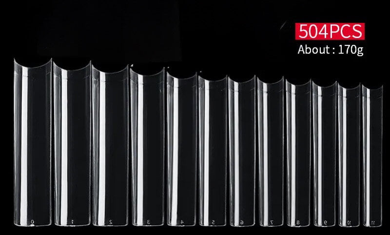Nail Tip Extension No C Curve Square XXX- Long Nail Tip 504pcs-Size 0-11