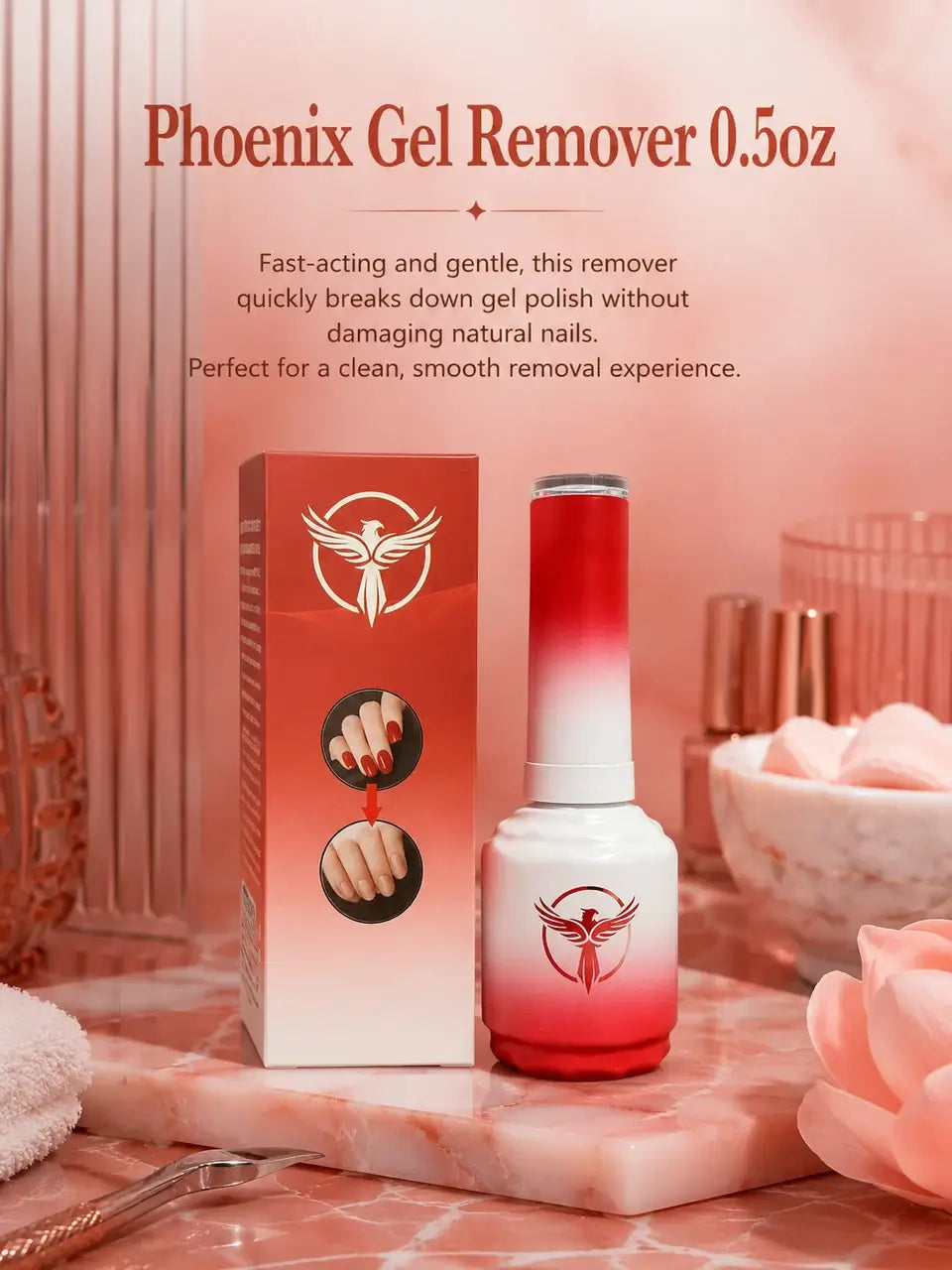 Phoenix-Gel Polish Remover Bottle | Fast Soak-Off Gel Remover 15ml #7345-5