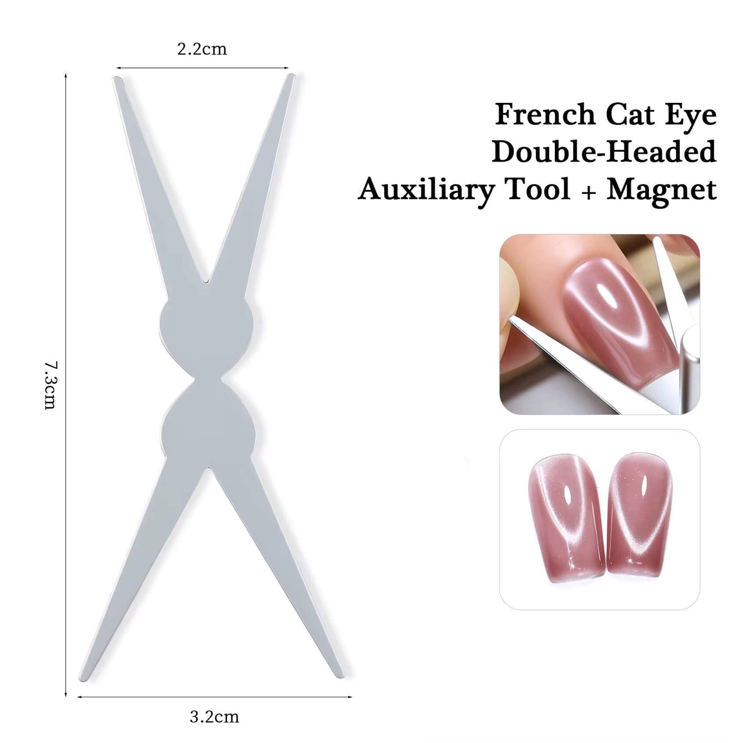 Nail Art French Cat Eye Double Head Magnet Tool #8685-4
