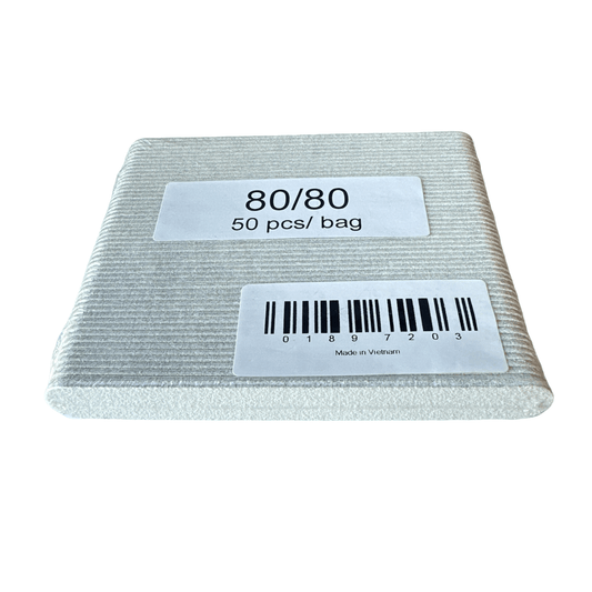 Disposable White Mini Nail File Grit 80/80 50pcs/Bag - Premier Nail Supply