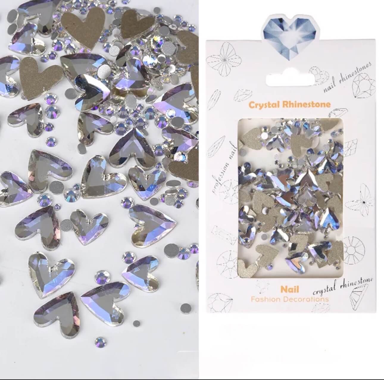 Nail Charm Crytal Heart Rhinestones - Premier Nail Supply