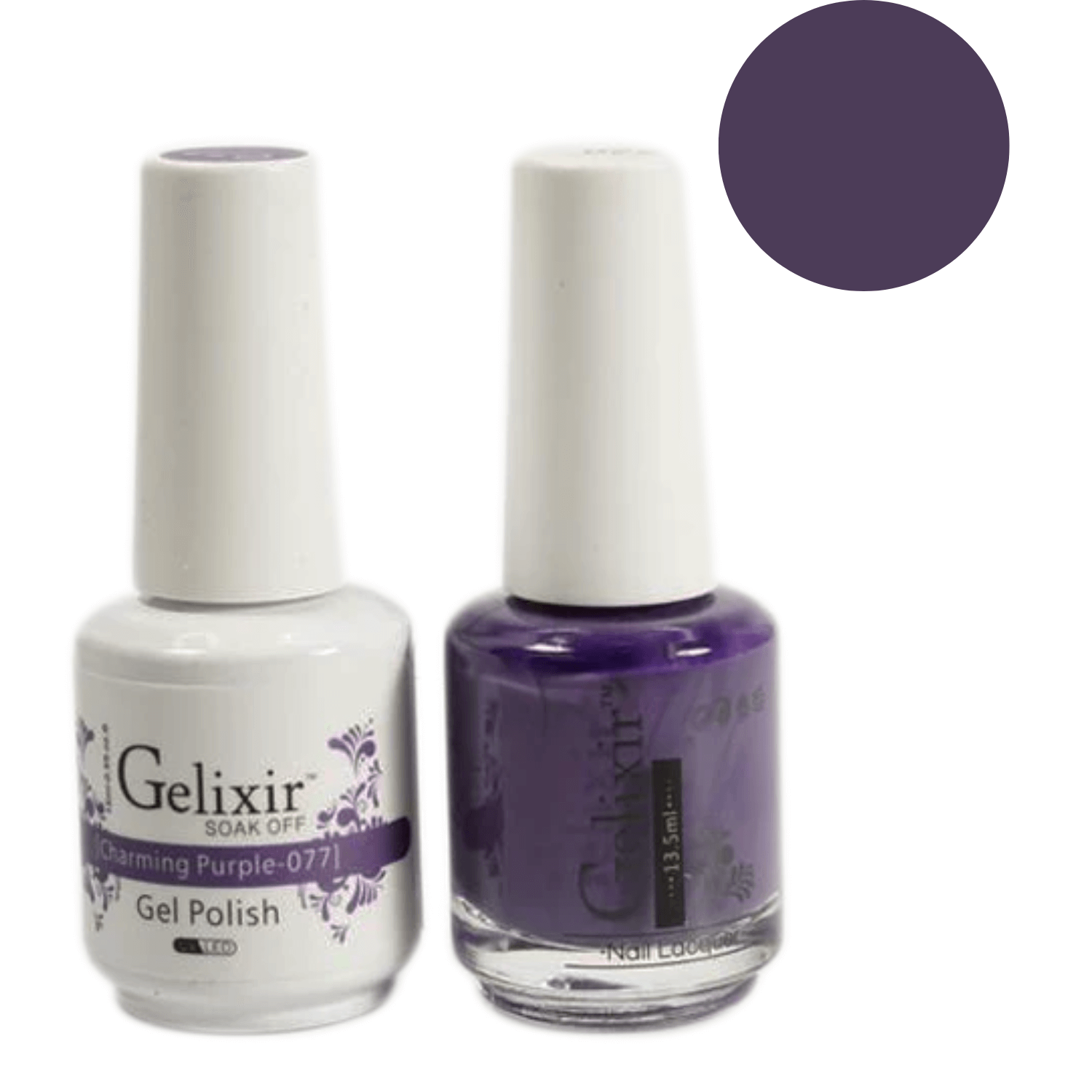 Gelixir Gel Polish & Nail Lacquer Duo Charming Purple - #77 - Premier Nail Supply