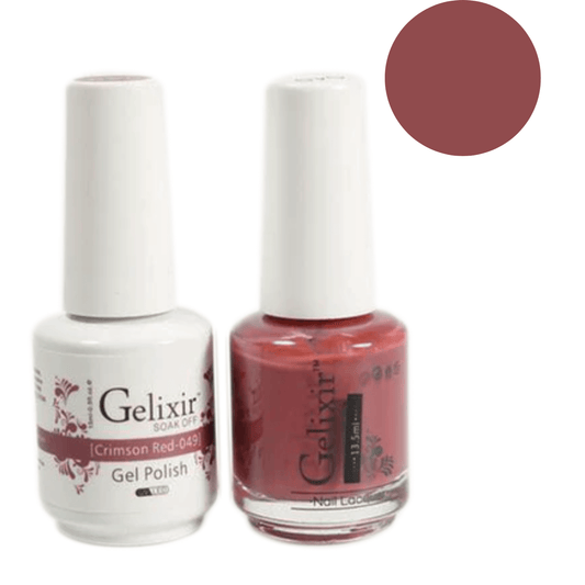 Gelixir Gel Polish & Nail Lacquer Duo Crimson Red - #49 - Premier Nail Supply