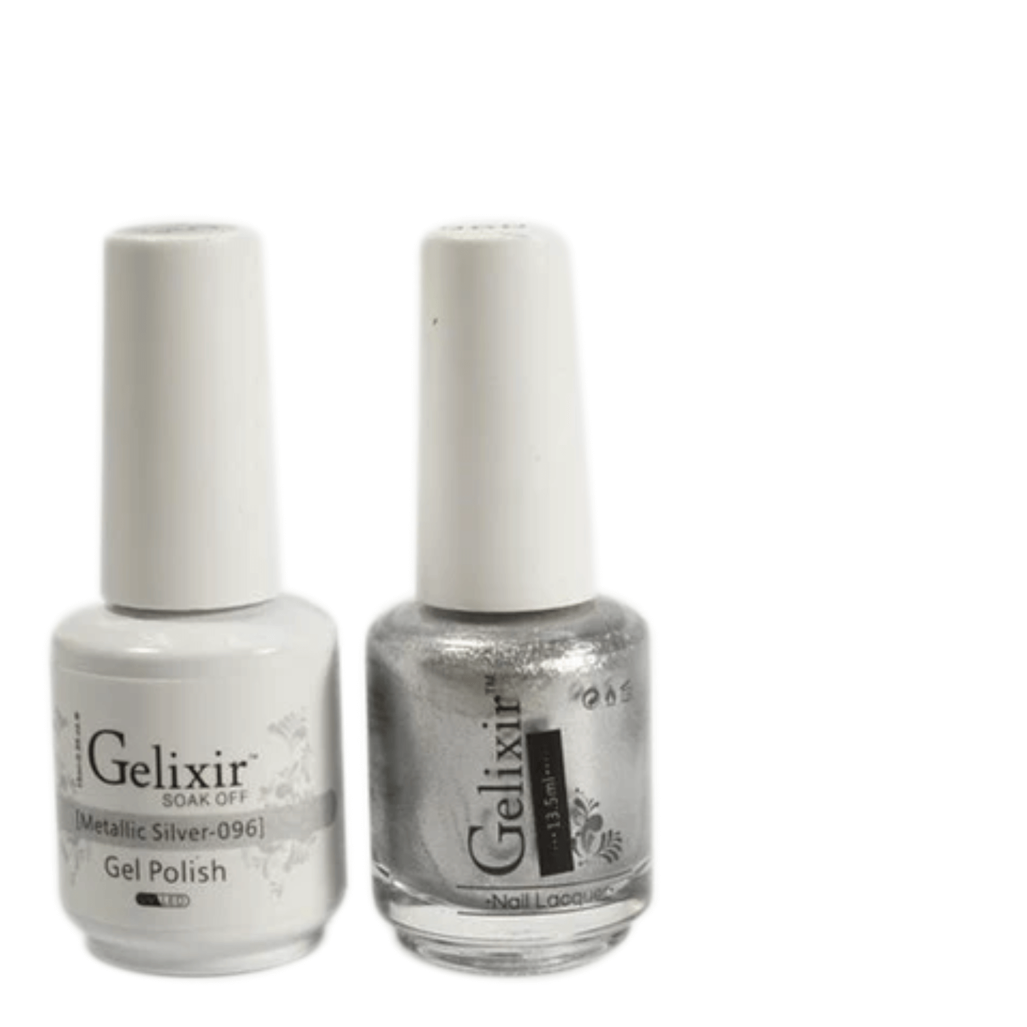 Gelixir Gel Polish & Nail Lacquer Duo Metallic Silver - #96 - Premier Nail Supply