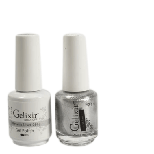 Gelixir Gel Polish & Nail Lacquer Duo Metallic Silver - #96 - Premier Nail Supply