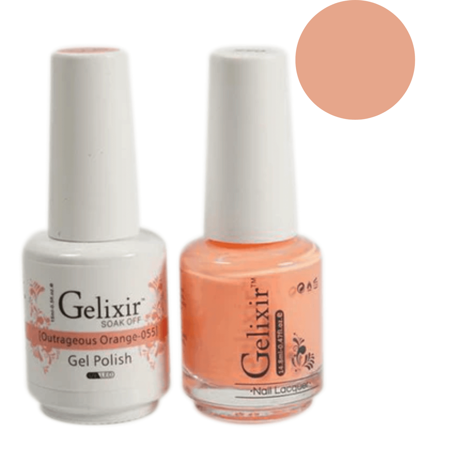 Gelixir Gel Polish & Nail Lacquer Duo Outrageous Orange - #55 - Premier Nail Supply