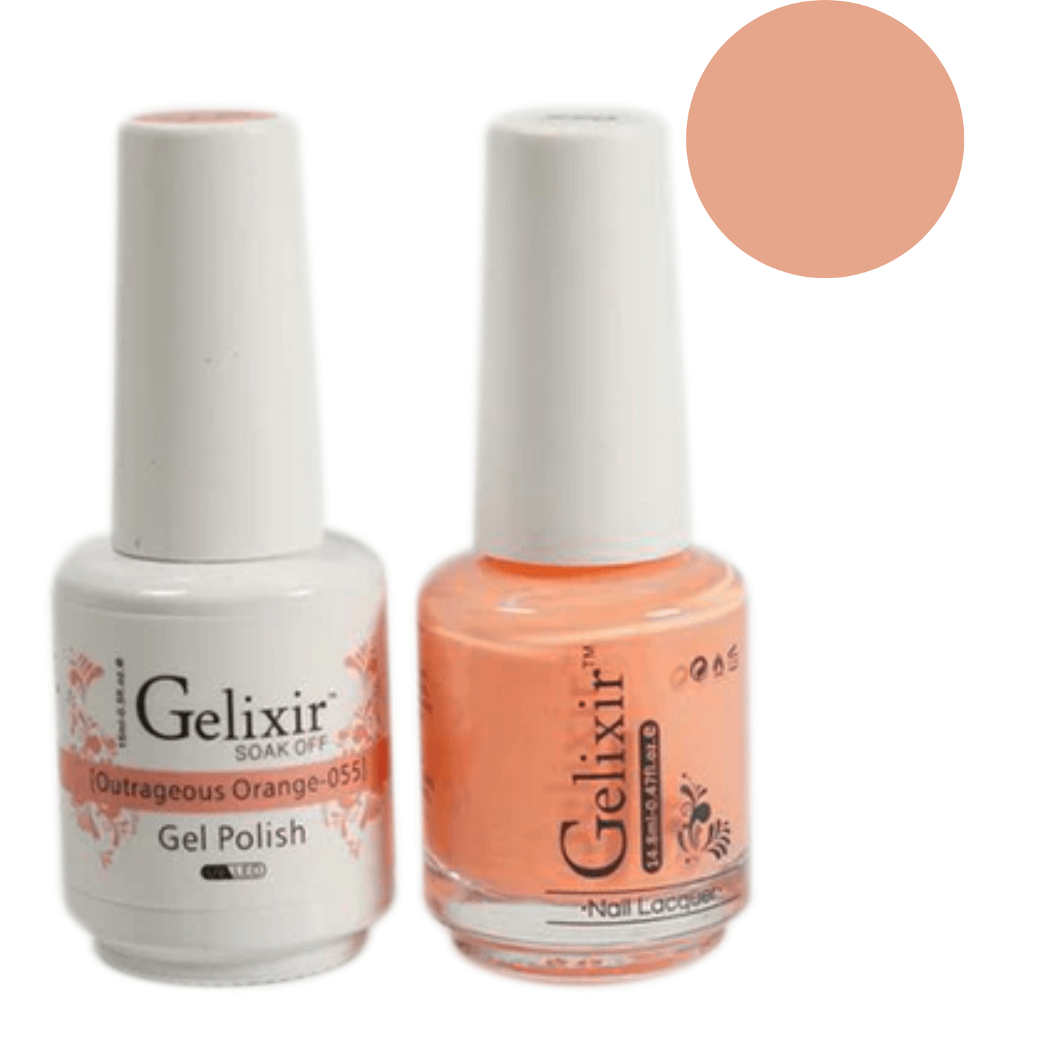 Gelixir Gel Polish & Nail Lacquer Duo Outrageous Orange - #55 - Premier Nail Supply