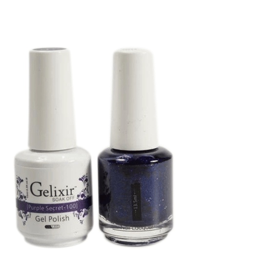 Gelixir Gel Polish & Nail Lacquer Duo Purple Secret - #100 - Premier Nail Supply