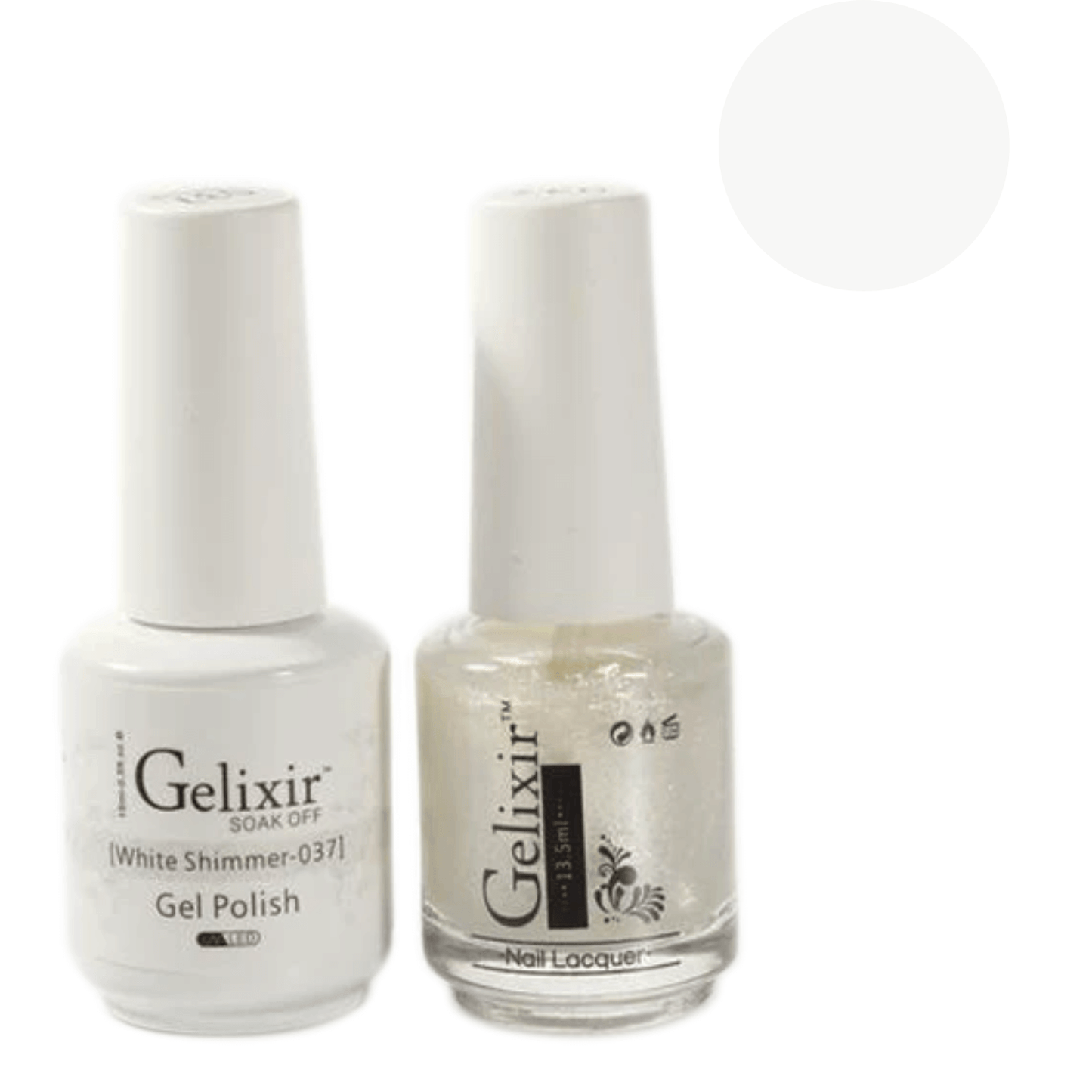 Gelixir Gel Polish & Nail Lacquer Duo White Shimmer - #37 - Premier Nail Supply