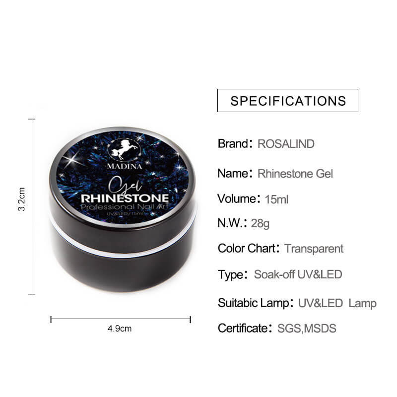 Madina Rhinestone Topcoat Jar UV/LED 15 ml - Premier Nail Supply