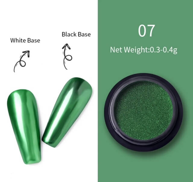 MEDINA Green Chrome Nail Powder - Premier Nail Supply