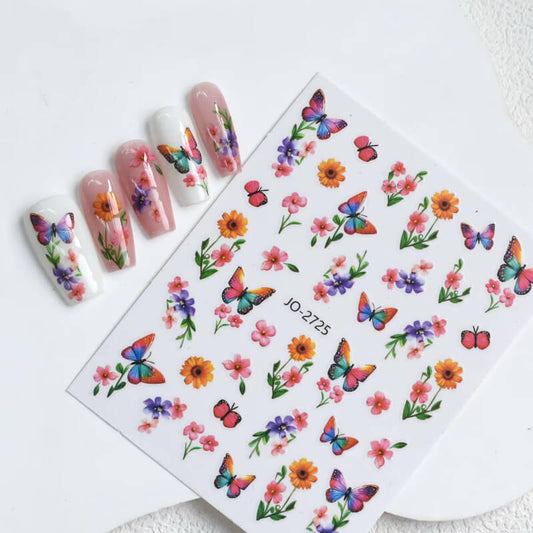 Nail Sticker Sunflowers with Butterfly #JO2725
