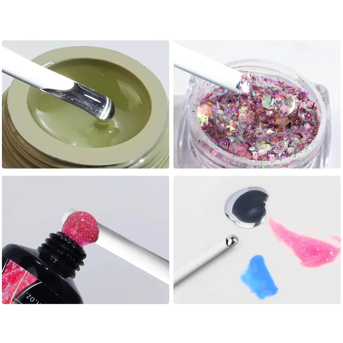 Stainless Steel Nail Tool Natural Wood Mixing Gel