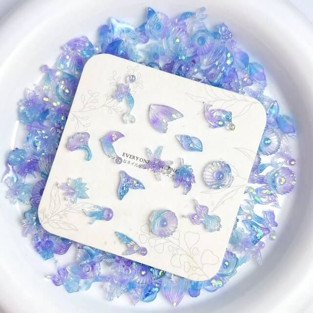Nail Charm 3D Summer Ocean, Seashell, Mermaid