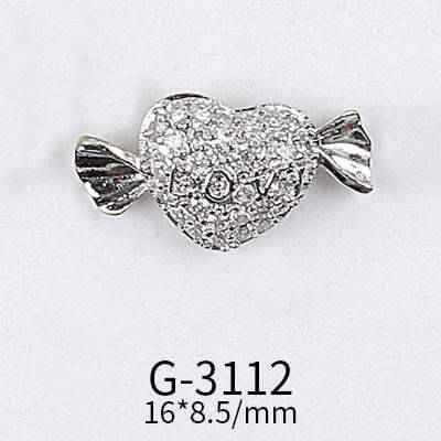 Nail Charm Heart Diamond 2pcs/bag. - Premier Nail Supply
