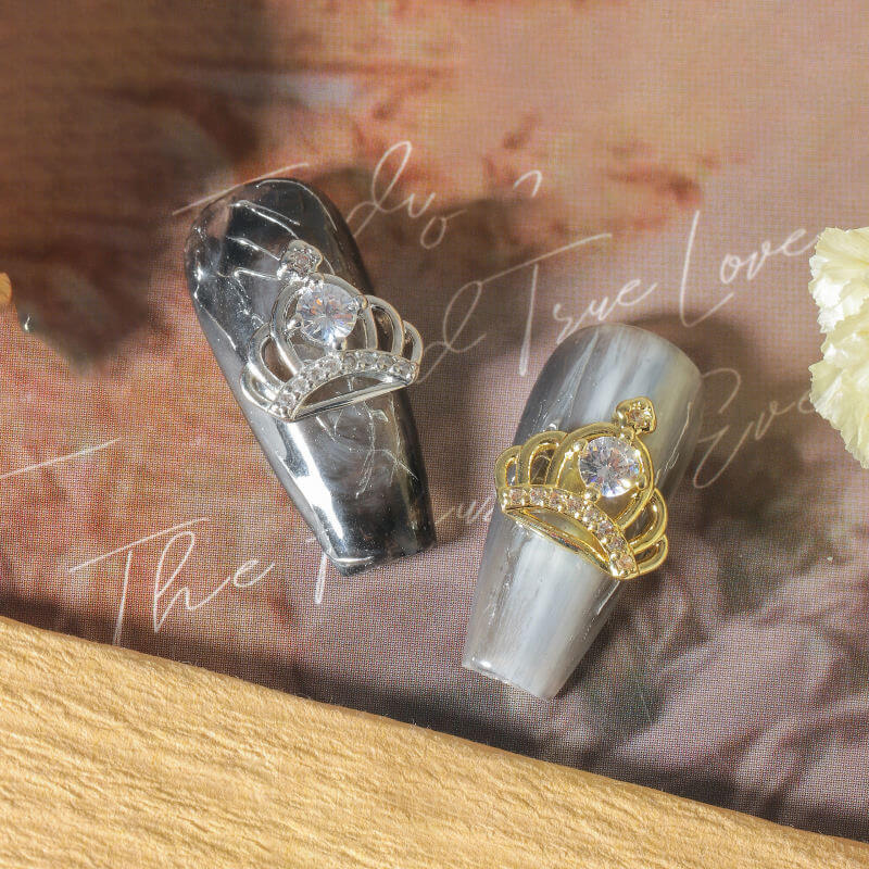 Nail Charm Crown With Diamond 2pcs/Bag - Premier Nail Supply