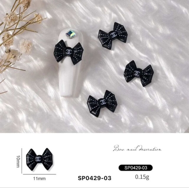 Nail Charm Resin Black Bow - SP042903 - Premier Nail Supply