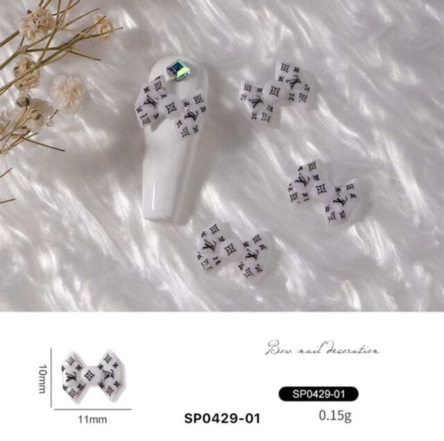 Nail Charm Resin Black and White Bow -SP042901 - Premier Nail Supply