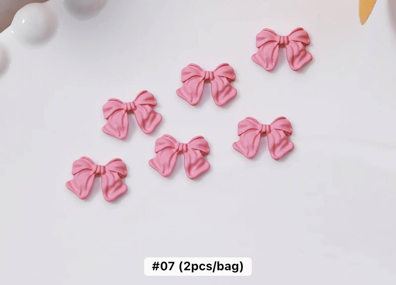 Nail Charm Pink Bow 2pcs/bag - Premier Nail Supply
