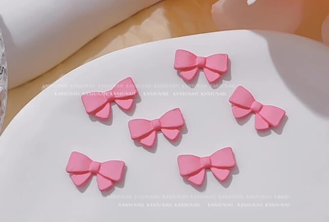 Nail Charm Pink Bow 2pcs/bag - Premier Nail Supply