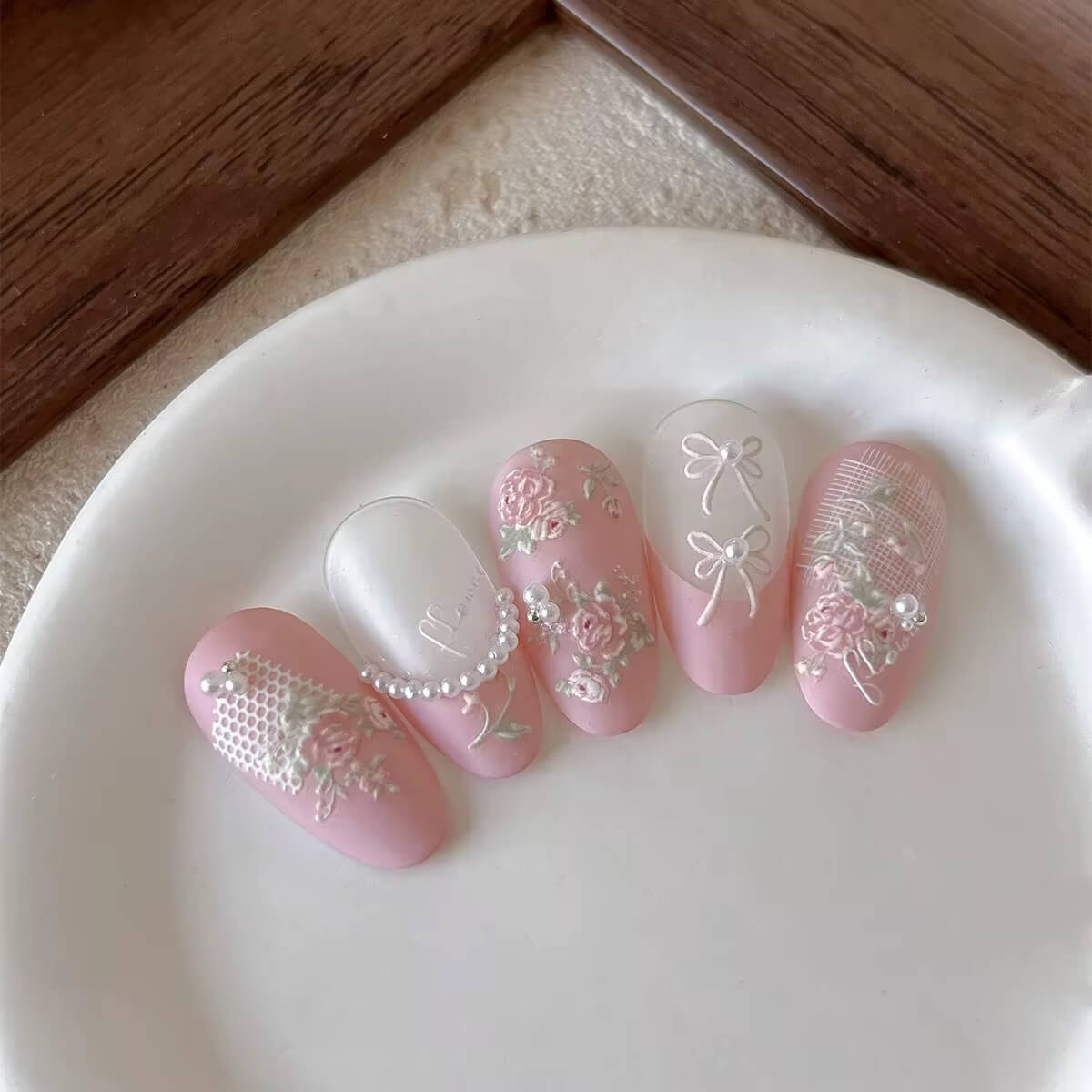 Nail Sticker Pink Flower #YT4104