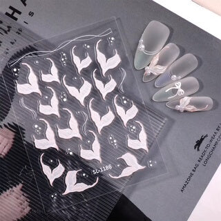 Nail Sticker White Mermaid Tails #ST1186