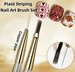 Medina-Nail Art Brush Striping and Checker Painting 2pcs/Set