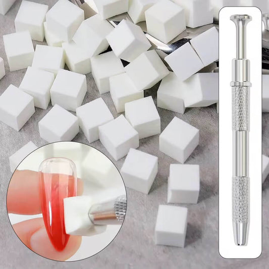 Nail Sponges for Ombre with 1 Claw Metal Grabbing Pen