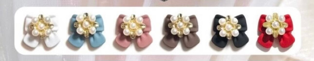 Nail Charm Bow with Pearl 2pcs/bag - Premier Nail Supply