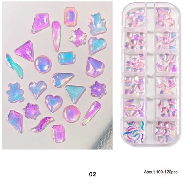 Nail Rhinestone Unicorn Color Crytal Clear 12 Style/Box