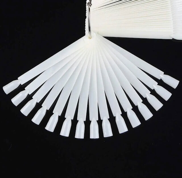 50 Tips Nail Swatch Sticks with Ring Holder - Premier Nail Supply